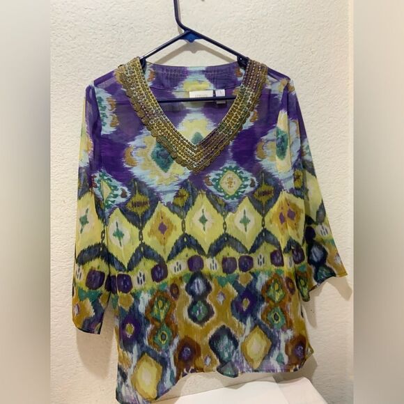 Women’s Chico’s bundle of 4 tops multicolor size 1 - Picture 8 of 16